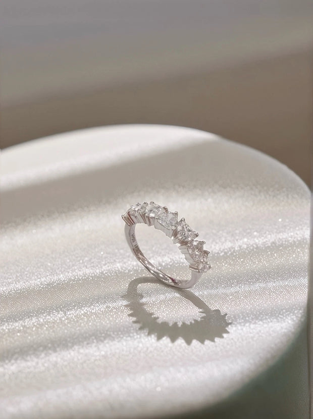 Seven Hearts of Forever – 14K White Gold Diamond Band