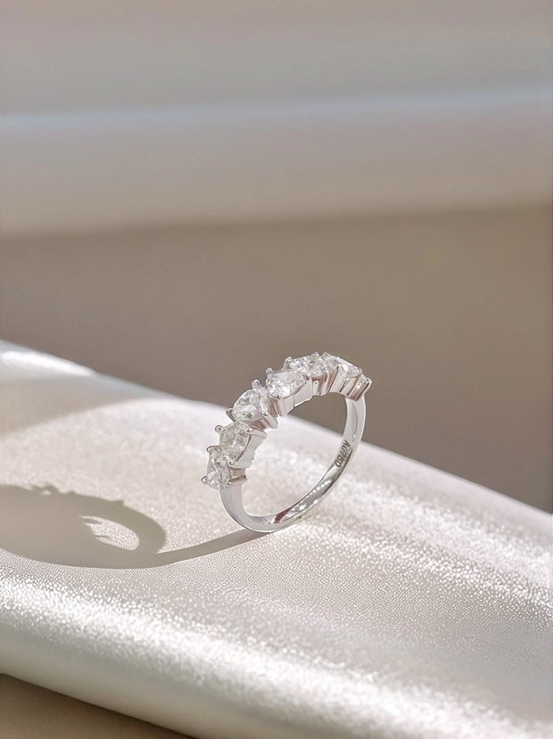 Seven Hearts of Forever – 14K White Gold Diamond Band