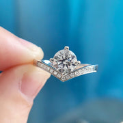 "1.70 CT Round Lab-Grown Diamond Solitaire Ring in 14K White Gold"