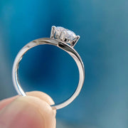 "1.70 CT Round Lab-Grown Diamond Solitaire Ring in 14K White Gold"