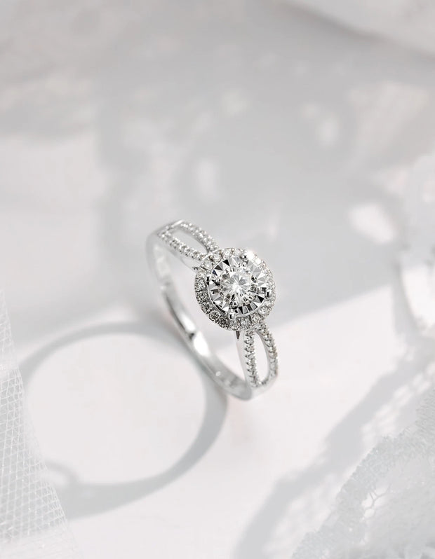 2.00 Carat Round Cut Lab Grown Diamond Engagement Ring in 14K White Gold
