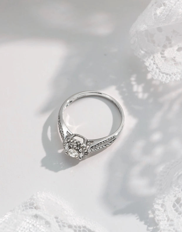 2.00 Carat Round Cut Lab Grown Diamond Engagement Ring in 14K White Gold