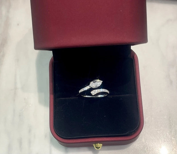 Marquise cut 1.50 CT Lab Created Diamond Ring in 14K White Gold