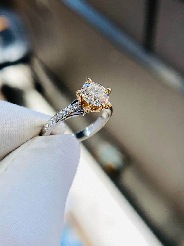 Lab-Grown 1.17 CTW Round Diamond Ring – 14K D–E VVS2 White Gold