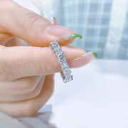 Lab-Grown princess cut Full Eternity Diamond Ring 2.10 CTW 14K White Gold
