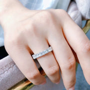 Lab-Grown princess cut Full Eternity Diamond Ring 2.10 CTW 14K White Gold
