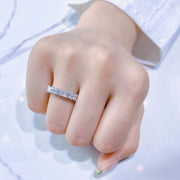 Lab-Grown princess cut Full Eternity Diamond Ring 2.10 CTW 14K White Gold
