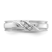 Lab-Created Diamond Men’s Ring 14K White Gold D-E VS1-VVS2 0.081ct