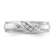 Lab-Created Diamond Men’s Ring 14K White Gold D-E VS1-VVS2 0.081ct