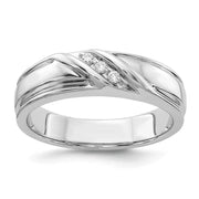 Lab-Created Diamond Men’s Ring 14K White Gold D-E VS1-VVS2 0.081ct
