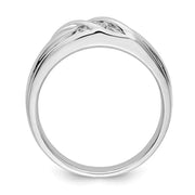 Lab-Created Diamond Men’s Ring 14K White Gold D-E VS1-VVS2 0.081ct