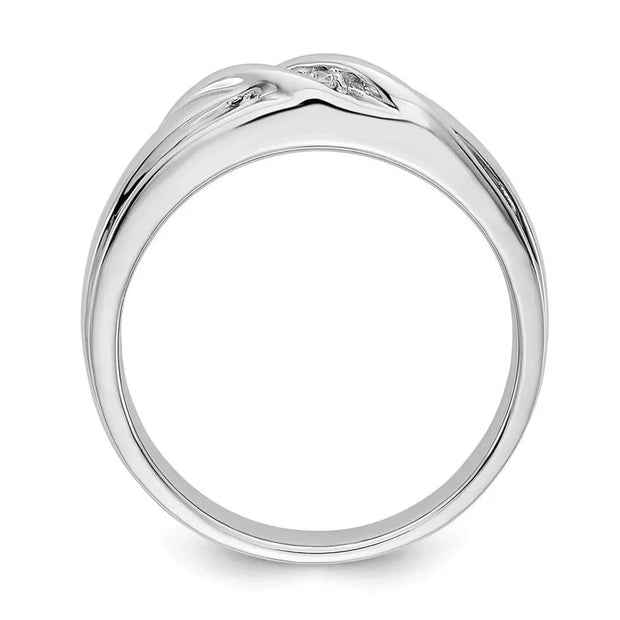 Lab-Created Diamond Men’s Ring 14K White Gold D-E VS1-VVS2 0.081ct