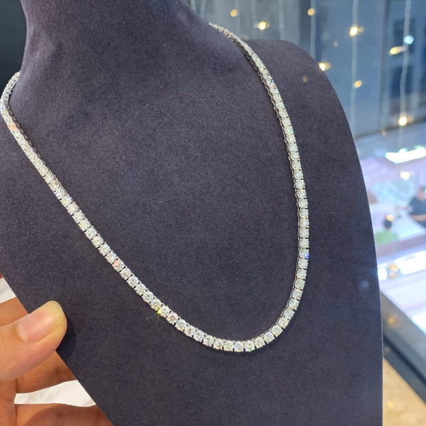Lab-Grown Diamond Tennis Necklace 6 CTW D-E VS1/VVS2 14K White Gold