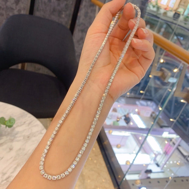 Lab-Grown Diamond Tennis Necklace 6 CTW D-E VS1/VVS2 14K White Gold