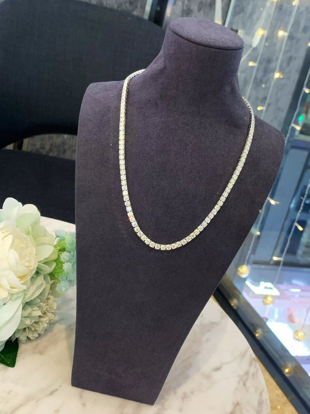 Lab-Grown Diamond Tennis Necklace 6 CTW D-E VS1/VVS2 14K White Gold