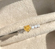 1 CT Lab-Grown Fancy Vivid Yellow Heart Diamond Ring 14K White Gold