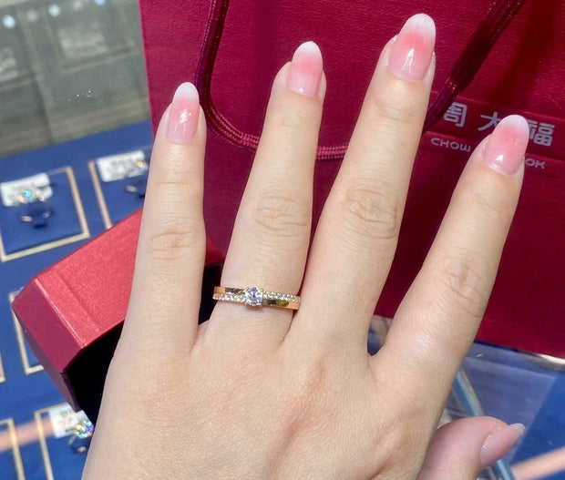 Unique 0.46 CTW Lab Grown Diamond Ring 14K Yellow Gold D E VVS2