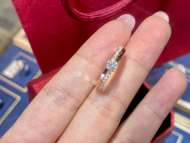 Unique 0.46 CTW Lab Grown Diamond Ring 14K Yellow Gold D E VVS2