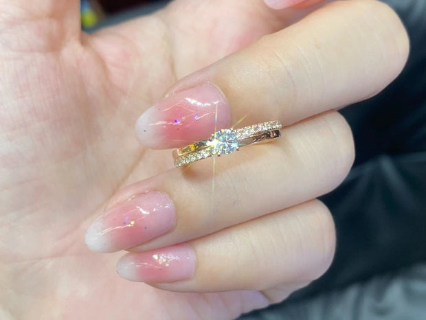 Unique 0.46 CTW Lab Grown Diamond Ring 14K Yellow Gold D E VVS2