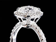 Lab-Grown 3.01 CTW Cushion-Cut Diamond Ring – 14K D–E VVS2 White Gold