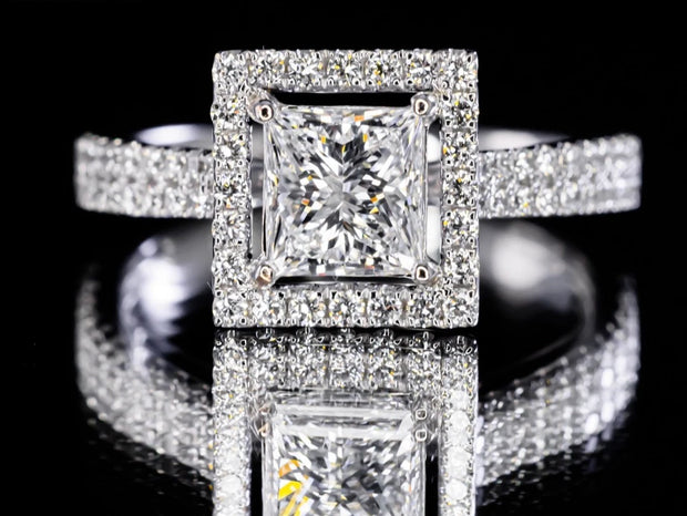 Lab-Grown 1.01 CTW Princess-Cut Diamond Ring – 14K D–E VVS2, Symbolic Design