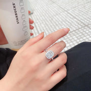 Lab-Grown Emerald Halo Diamond Ring 0.82 CTW D-E VS1/VVS2 in 14K White Gold