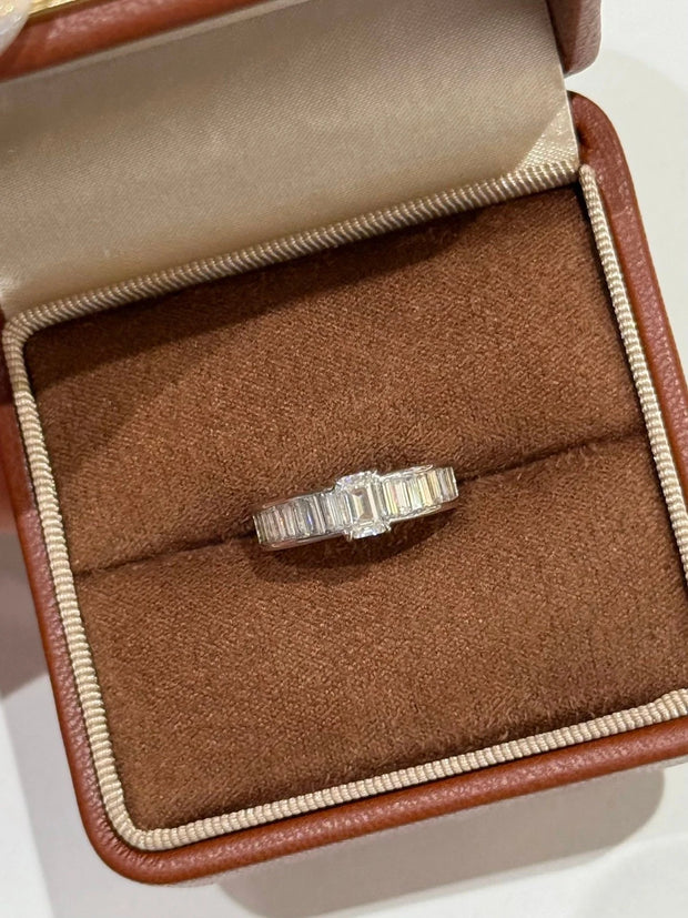 Elegant Emerald-Cut Lab-Grown Diamond Ring 14K White Gold 1.20 CTW