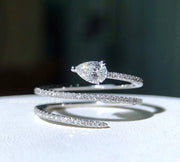 Lab-Grown 0.30 CTW Pear-Shaped Diamond Three-Row Band Ring – 14K White Gold