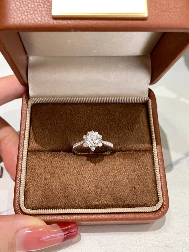 Snowflake Round 14K White Gold Lab-Grown Diamond Ring 1 CTW