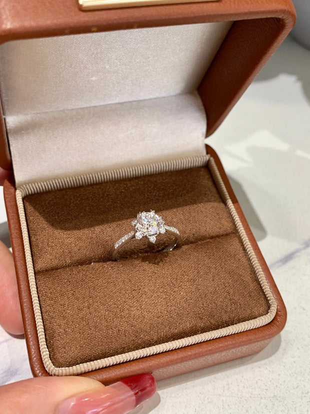 Snowflake Round 14K White Gold Lab-Grown Diamond Ring 1 CTW