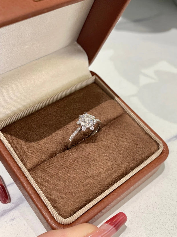 Snowflake Round 14K White Gold Lab-Grown Diamond Ring 1 CTW
