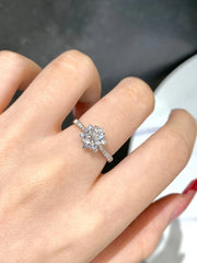 Snowflake Round 14K White Gold Lab-Grown Diamond Ring 1 CTW