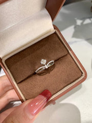 14K White Gold 0.21 CTW Lab-Grown Crown Diamond Ring – D-E Color, VS1–VVS2