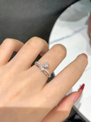 14K White Gold 0.21 CTW Lab-Grown Crown Diamond Ring – D-E Color, VS1–VVS2