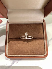 14K White Gold 0.21 CTW Lab-Grown Crown Diamond Ring – D-E Color, VS1–VVS2