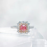 Elegant 1.15 CTW Fancy Vivid Pink Lab-Grown Diamond Ring in 14K White Gold