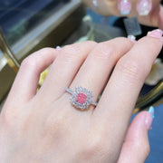 Elegant 1.15 CTW Fancy Vivid Pink Lab-Grown Diamond Ring in 14K White Gold