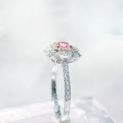Elegant 1.15 CTW Fancy Vivid Pink Lab-Grown Diamond Ring in 14K White Gold