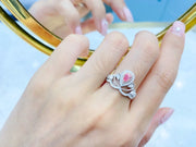 Elegant 14K White Gold Pink Lab Grown Diamond Ring 0.69 CT Sparkle