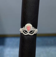Elegant 14K White Gold Pink Lab Grown Diamond Ring 0.69 CT Sparkle