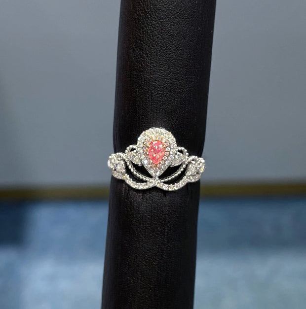 Elegant 14K White Gold Pink Lab Grown Diamond Ring 0.69 CT Sparkle