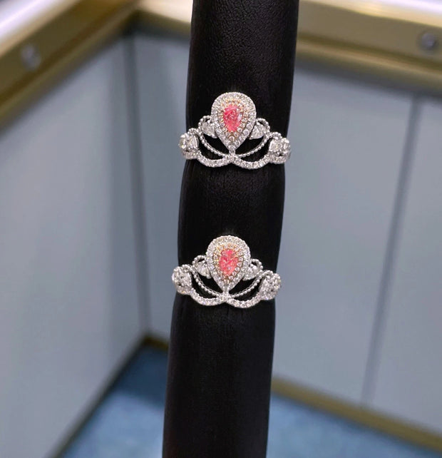 Elegant 14K White Gold Pink Lab Grown Diamond Ring 0.69 CT Sparkle