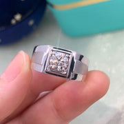 Bold 1.00 CTW Lab-Grown Diamond Men’s Ring in Heavy 14K White Gold