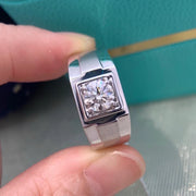 Bold 1.00 CTW Lab-Grown Diamond Men’s Ring in Heavy 14K White Gold