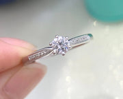 Starlight Six-Prong 0.38 CTW Lab-Grown Diamond Ring in 14K White Gold