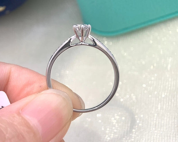Starlight Six-Prong 0.38 CTW Lab-Grown Diamond Ring in 14K White Gold