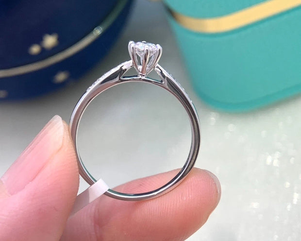 Starlight Six-Prong 0.38 CTW Lab-Grown Diamond Ring in 14K White Gold