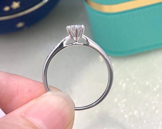 Starlight Six-Prong 0.38 CTW Lab-Grown Diamond Ring in 14K White Gold