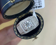 Premium 1.68 CT Lab-Grown Diamond Men’s Ring – D–E, VS1–VVS2, 14K White Gold