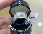 Premium 1.68 CT Lab-Grown Diamond Men’s Ring – D–E, VS1–VVS2, 14K White Gold